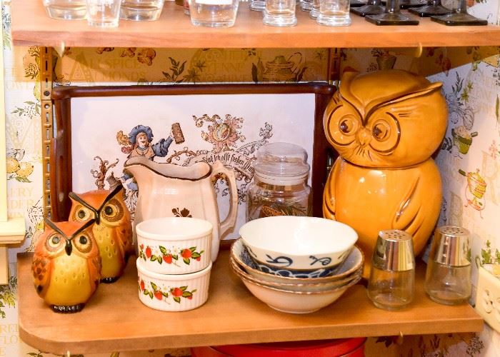 Owl Figurines & Cookie Jar, Bowls, Ramekins, Kitchenware