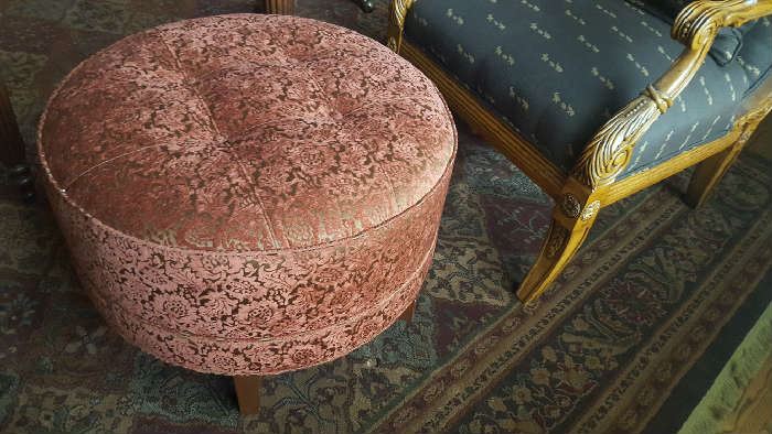 $50   round tufted footstool