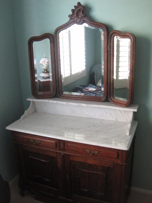 Victorian washstand Dresser Marble