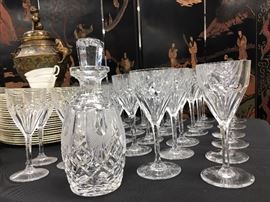 Saint Louis Crystal Stemware, Waterford Crystal Decanter 