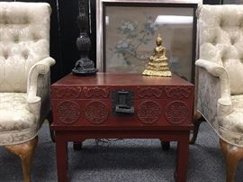 Detail of Pig Skin Trunk on Stand