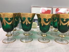 Green Glass Stemware