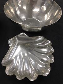 L Whitney Hand Wrought Pewter Dishes, Rockport Artist 