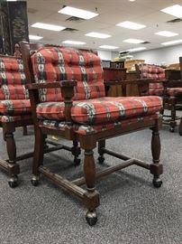Set of Four Armchairs on Casters