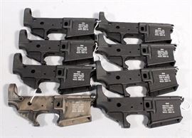 SMI Model SMI-15 AR-15 Hard Anodized Black 70/75 T6 Aluminum Forged Lower Receiver, Multi Cal, SN# SMI-A02624-A02632, Qty 8