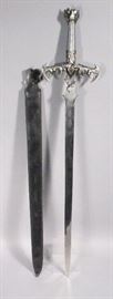 Decorative Longsword, with Leather Sheath, 42" Long Total, 33" Blade