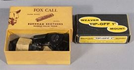 Scopes and Scope Mounts, Qty 4 Scopes, Mossberg No. M4D 4 Power, Weaver D4, Tasco #601E 4x15, Unmarked Scope, Weaver Tip-Off 1" Mount, More