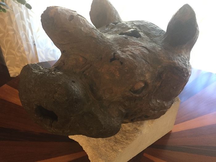 Rhinoceros Sculpture by Debra Shaefer
