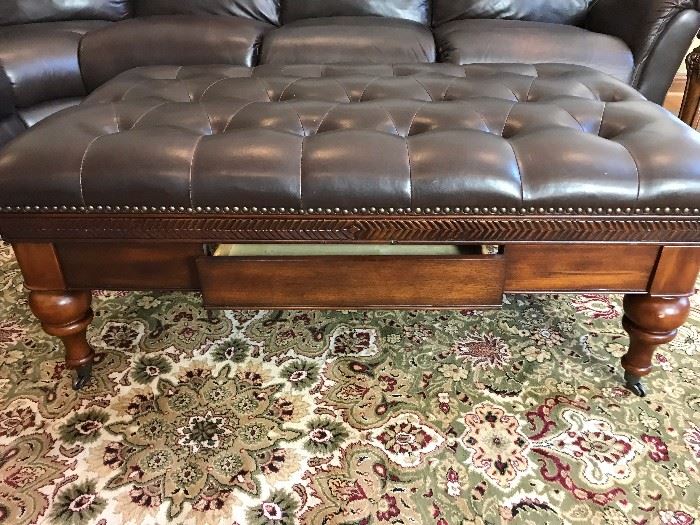 leather top coffee table