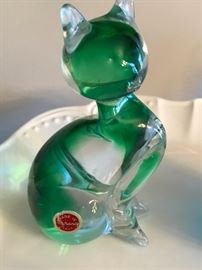 Murano made in Italy glass cat
