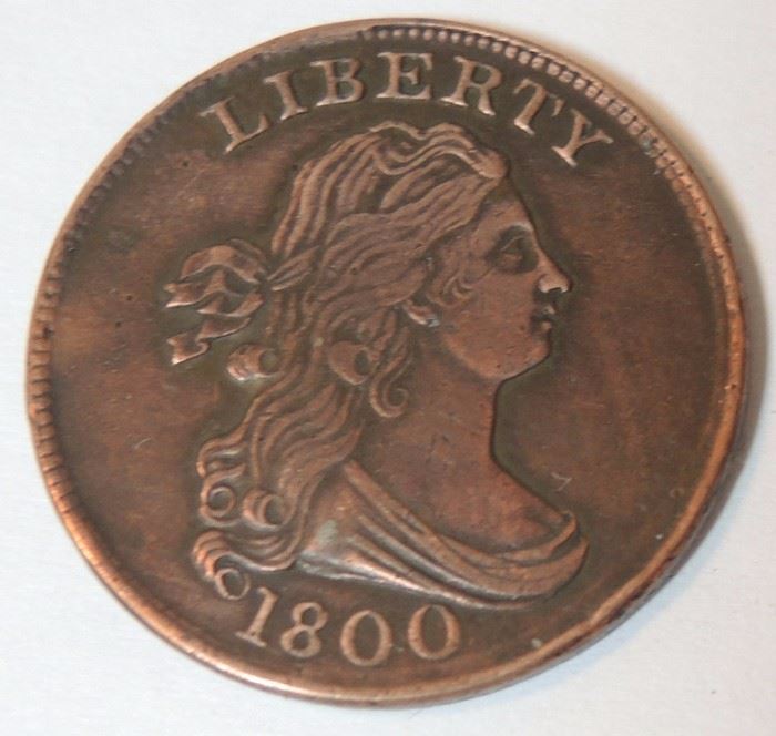 Important 1800 US Liberty Half Cent.  