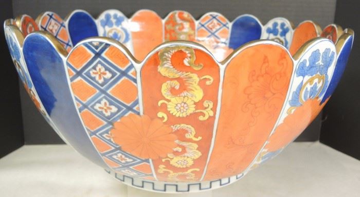 Paneled Imari Punch Bowl – One of Many Pieces of Japanese Porcelain