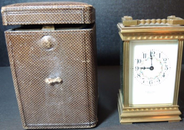 French Carriage Clock With Case

