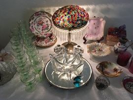 Vintage Floral Lamp from Czechoslovakia; Daum Bowl