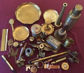 Brass Curiosities Including Whistles, Dentist's Tooth Enamel Colors, "Dixie" Cup Holders,  Auto Accessories and much more...