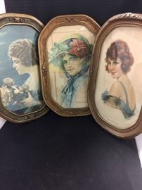 vintage prints, framed