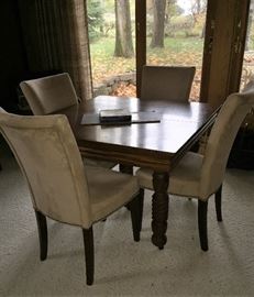 Oak Square table would made great game table as shown, there are leaves to extend.