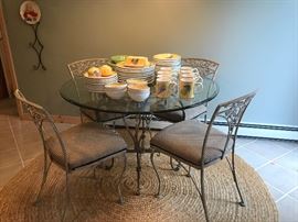 Glass Top Round Dining Set