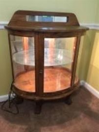 Lighted oak display cabinet