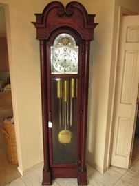 HERSCHEDE HALL GRANDFATHER CLOCK - THE VAN HEUSEN CHARLES CO ALBANY NY 13" X 20" X 80"       3 TUBE MODEL 210