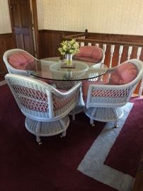 Wicker dining set.  Great condition