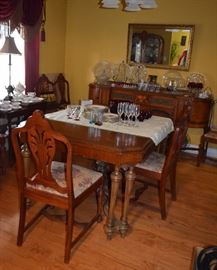 pedestal table with 6 chairs