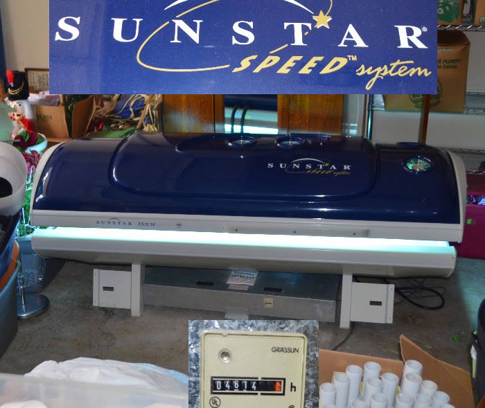 commercial grade Sunstar tanning bed - 04614 hrs, 220v, all new bulbs and recently serviced.