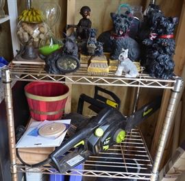  Scottie dog collection, chainsaw 
