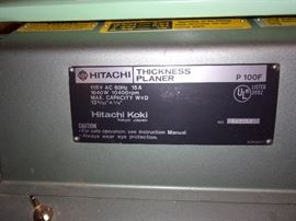 Hitachi Koki Thickness Planer P 100F-Online review - I've owned one for years. It's had so much use that I had the local Hitachi west coast factory service center overhaul it at least once, and it works as well today as it did when I first bought it. It takes standard 12" knives, which are not particularly expensive. It is extremely well made, durable, and accurate. As far as I am concerned, its heavy cast iron construction far exceeds what I have seen from Dewalt, Rigid, et al. Online review -I've heard good things about it, worth the money. Blades are expensive though, several hundred a pair, but they last a long time.