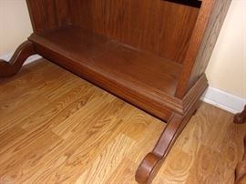 Oak entry mail desk or space saving laptop desk or secretary? Unique great piece!