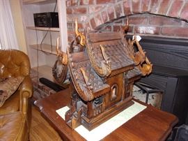 Thai Spirit House teak wood altar shrine buddha temple handmade craft buddhist