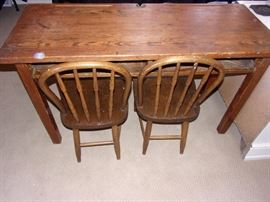 Vintage/Antique double school desk with storage and two chairs. Great piece to resale or for your grandkiddos!