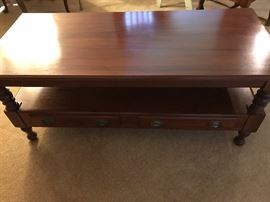 Two shelf two drawer coffee table