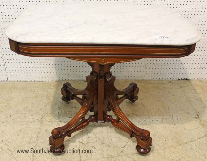  ANTIQUE Walnut Victorian Marble Top Table

Located Inside – Auction Estimate $300-$600 