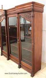  ANTIQUE Solid Mahogany Griffin Carved 3 Door Bookcase in Original Finish

Located Inside – Auction Estimate $1000-$2000 