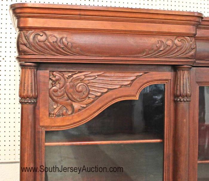  ANTIQUE Solid Mahogany Griffin Carved 3 Door Bookcase in Original Finish

Located Inside – Auction Estimate $1000-$2000 