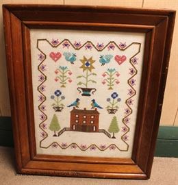  Early American Needle Point Sampler in Frame Artwork

Located Inside – Auction Estimate $100-$200 