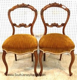  PAIR of Walnut Carved Victorian Gold Upholstered Seat Music Chairs

Located Inside – Auction Estimate $100-$200 