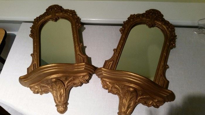 Vintage Sconces with Mirrors 