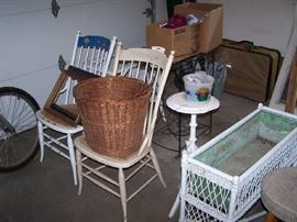 PAINTED CHAIRS, WICKER FERNERY & MORE