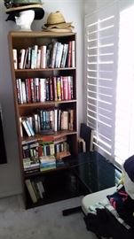 Books and bookcases and hats and such.