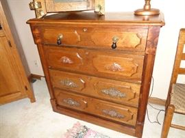 walnut vintage chest w/burl