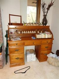 roll top w/bird collection, we have 2 roll top desks