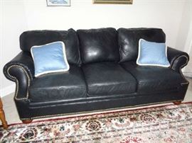 nice leather sofa w/nailhead trim