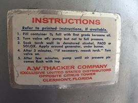 Instructions on back of portable heater.