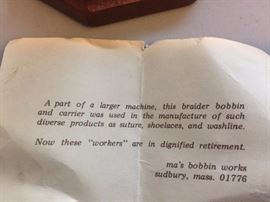 Tag on Braider Bobbin Carrier