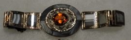 VICTORIAN SCOTTISH MONTROSE AGATE CITRINE BRACELET 1859