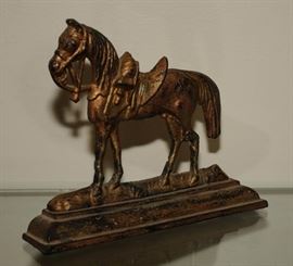 ANTIQUE IRON HORSE DOOR STOP 