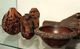 TURNED BURL WOOD VESSELS