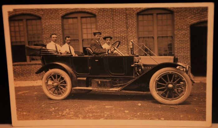 RARE: 1911 KOKOMO IND RPPC ~ OUTDOORS AT APPERSON BROS FACTORY W/ TOURING CAR